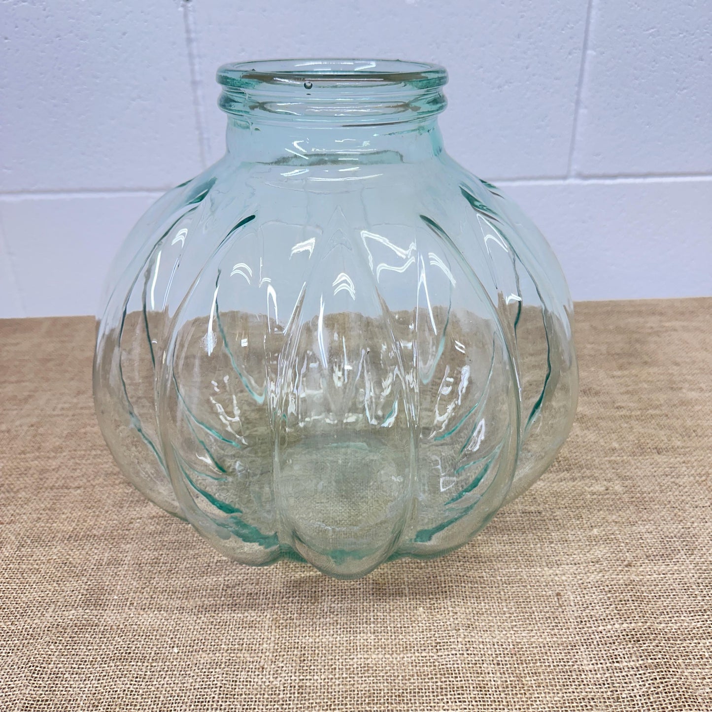 Large Mid Century Clear Bottle Pumpkin Shaped Carboy Demijohn Dame Jeanne