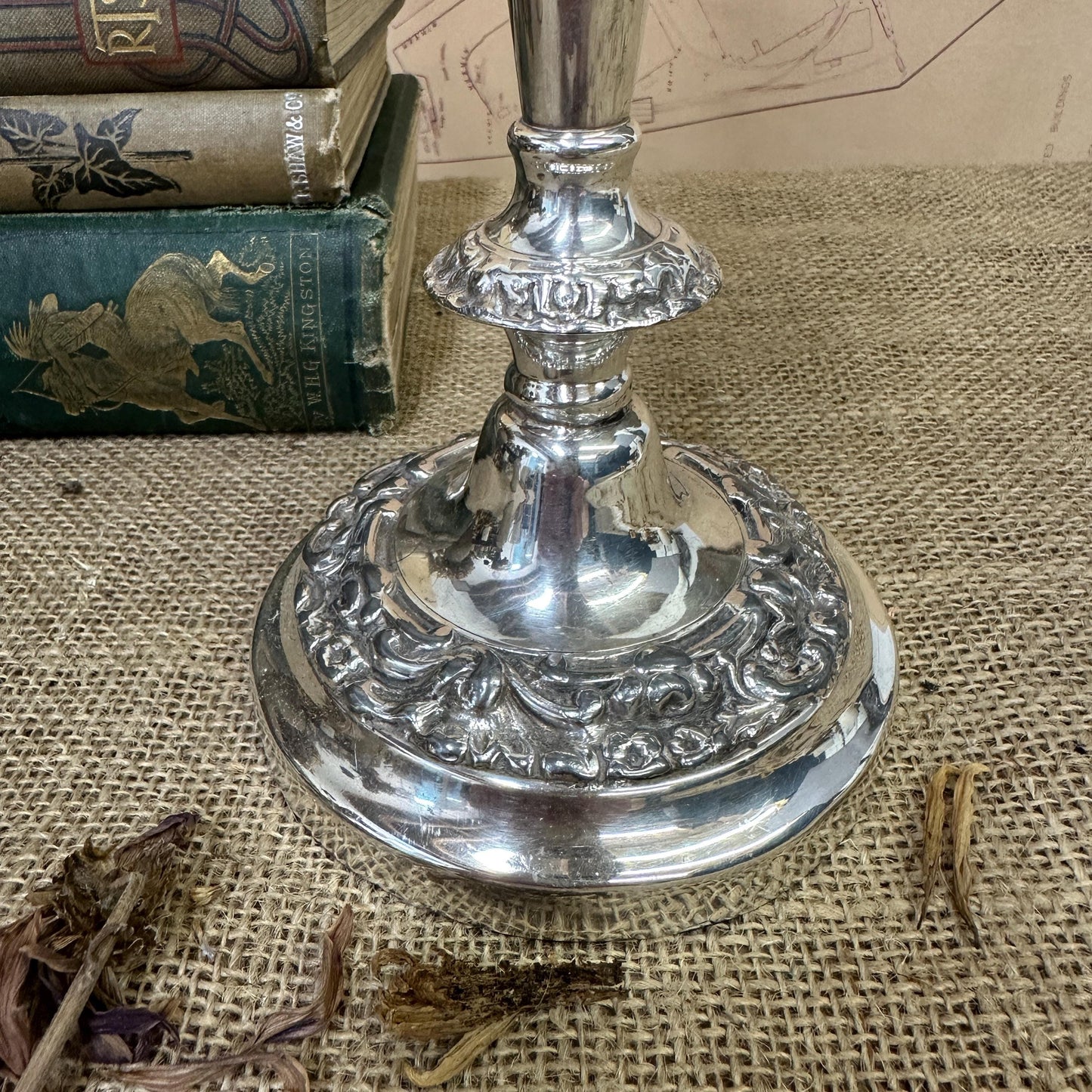 Beautiful Antique Silver Plated Candlestick