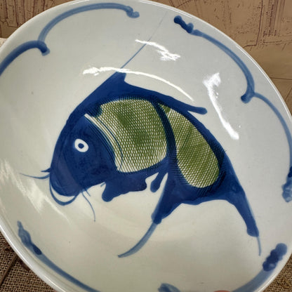 Chinese Hand painted Fish Carp Bowl, Pasta Bowl