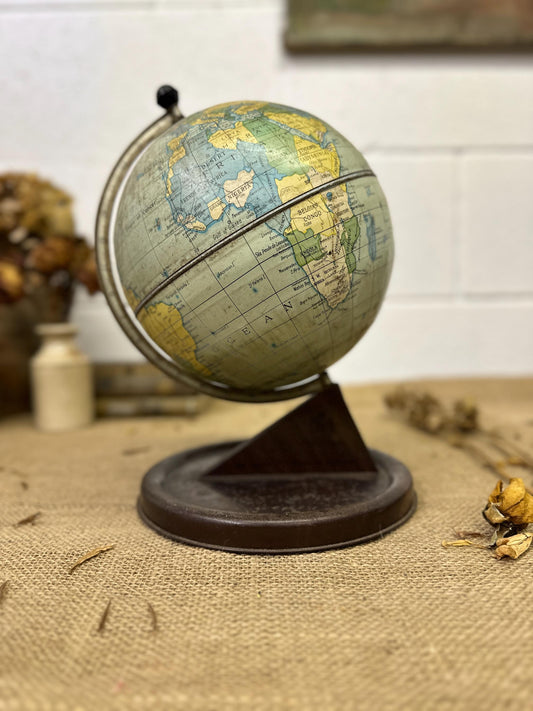 Vintage Metal Chad Valley Toy Tin Globe