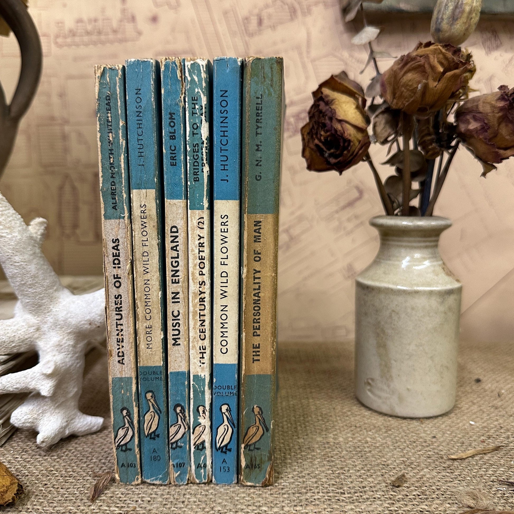 Stack of Vintage Blue Pelican books 2 Available