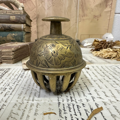 Mid Century Small Zodiac Elephant Brass Bell. Claw Bell