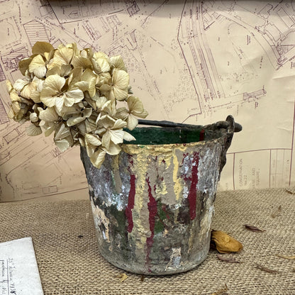 Vintage Paint Kettle Pot, Planter Storage Pot, Paint Pot