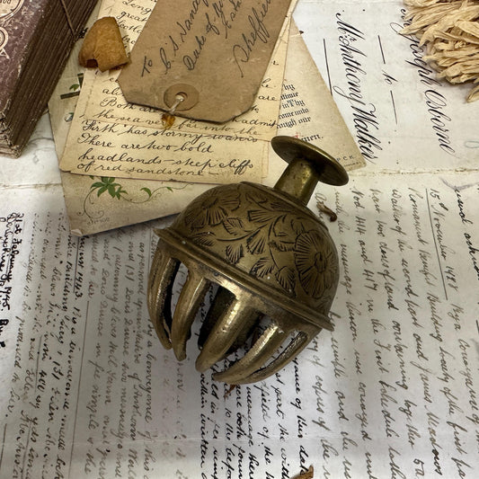 Mid Century Small Zodiac Elephant Brass Bell. Claw Bell